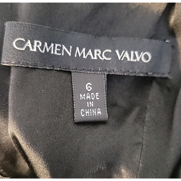 Carmen Marc Valvo Bandage Dress Little Black Dress LBD Cocktail Party Size 6 - Picture 4 of 11